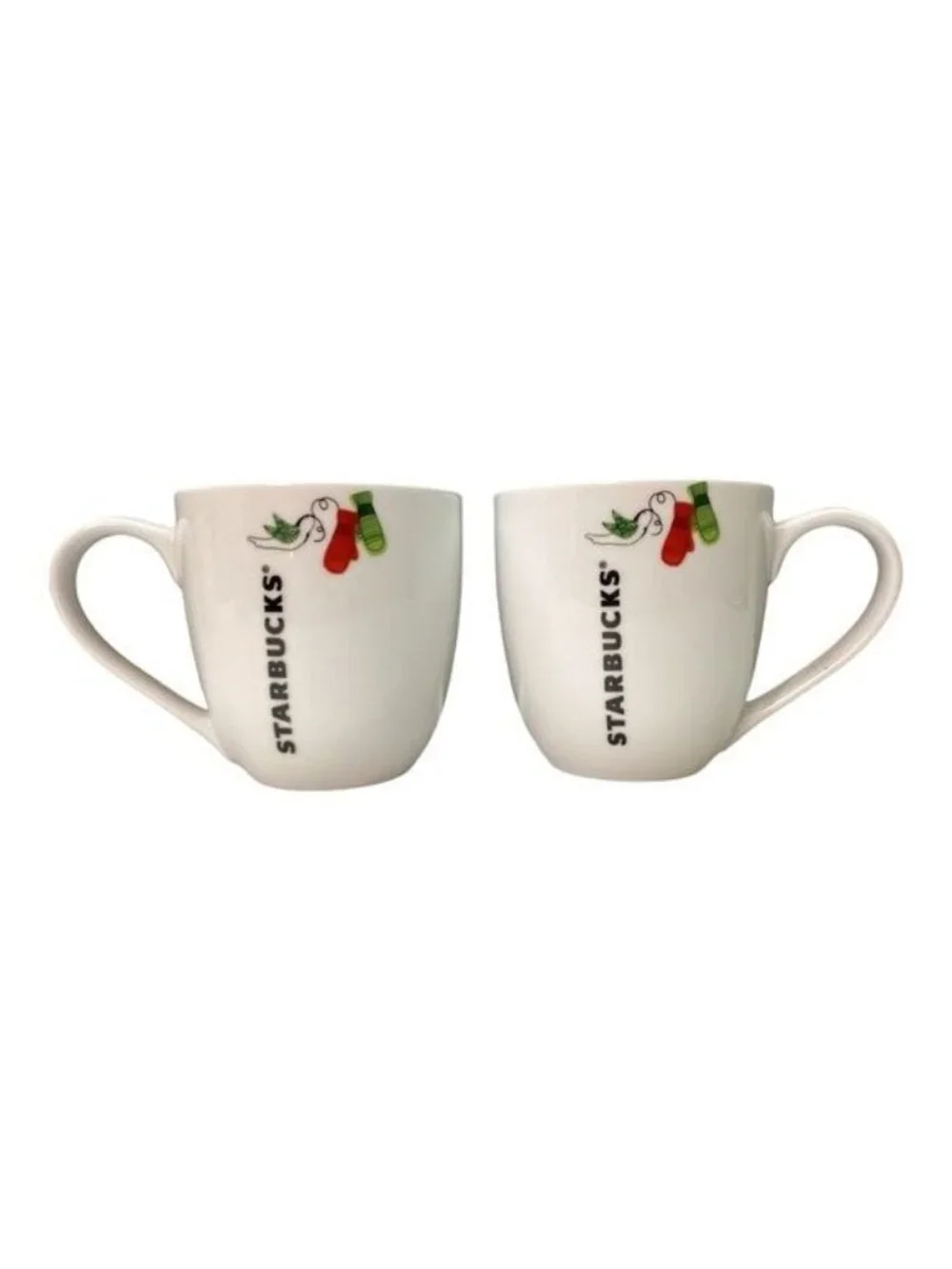Starbucks 2011 13 oz Christmas Holiday Coffee Coco Tea Mugs Cups (Set of 2)
